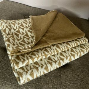 Michael Kors tan and white scarf